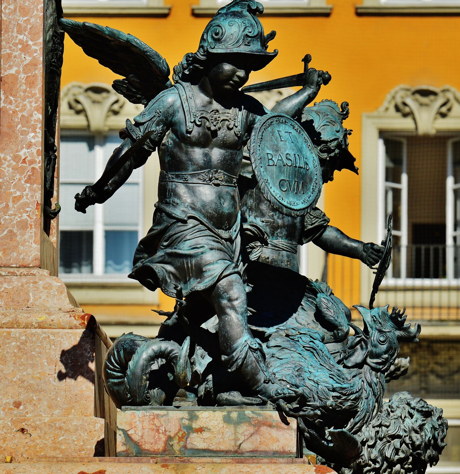 Nikon D3200 sample photo. Marian column, munich, sculpture photography