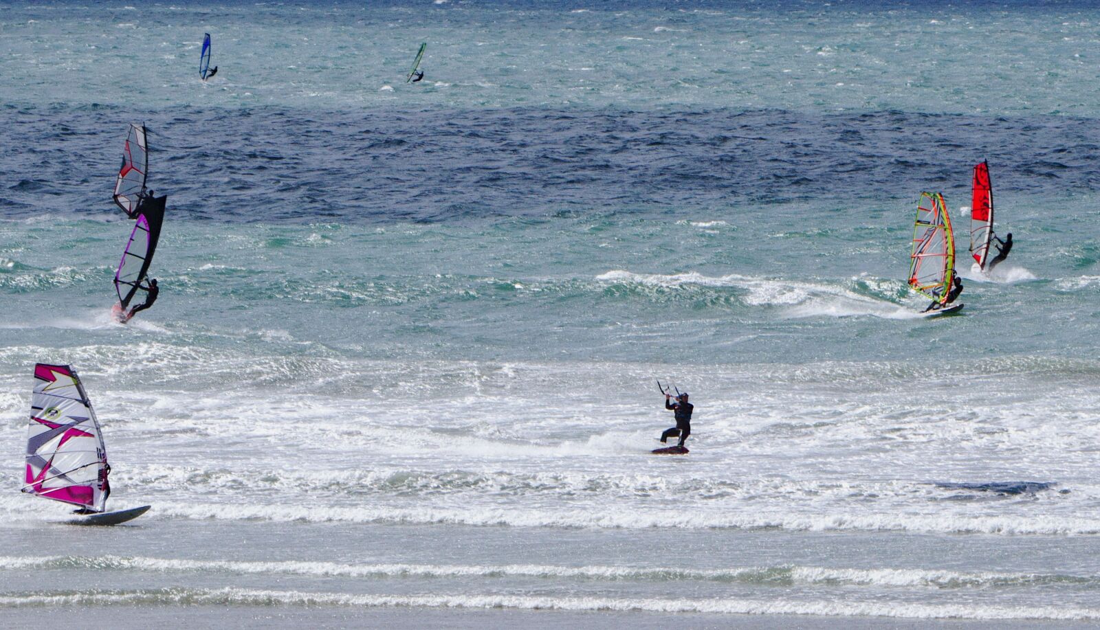 Canon EOS 7D + Canon EF 70-200mm F2.8L IS USM sample photo. Seascape, wind surfing, kite photography