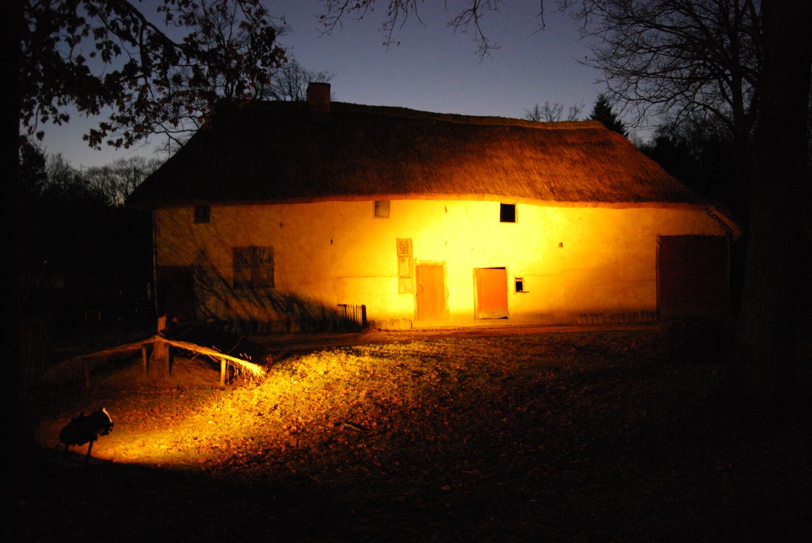 Nikon D60 sample photo. Hoeve, evening, lit photography