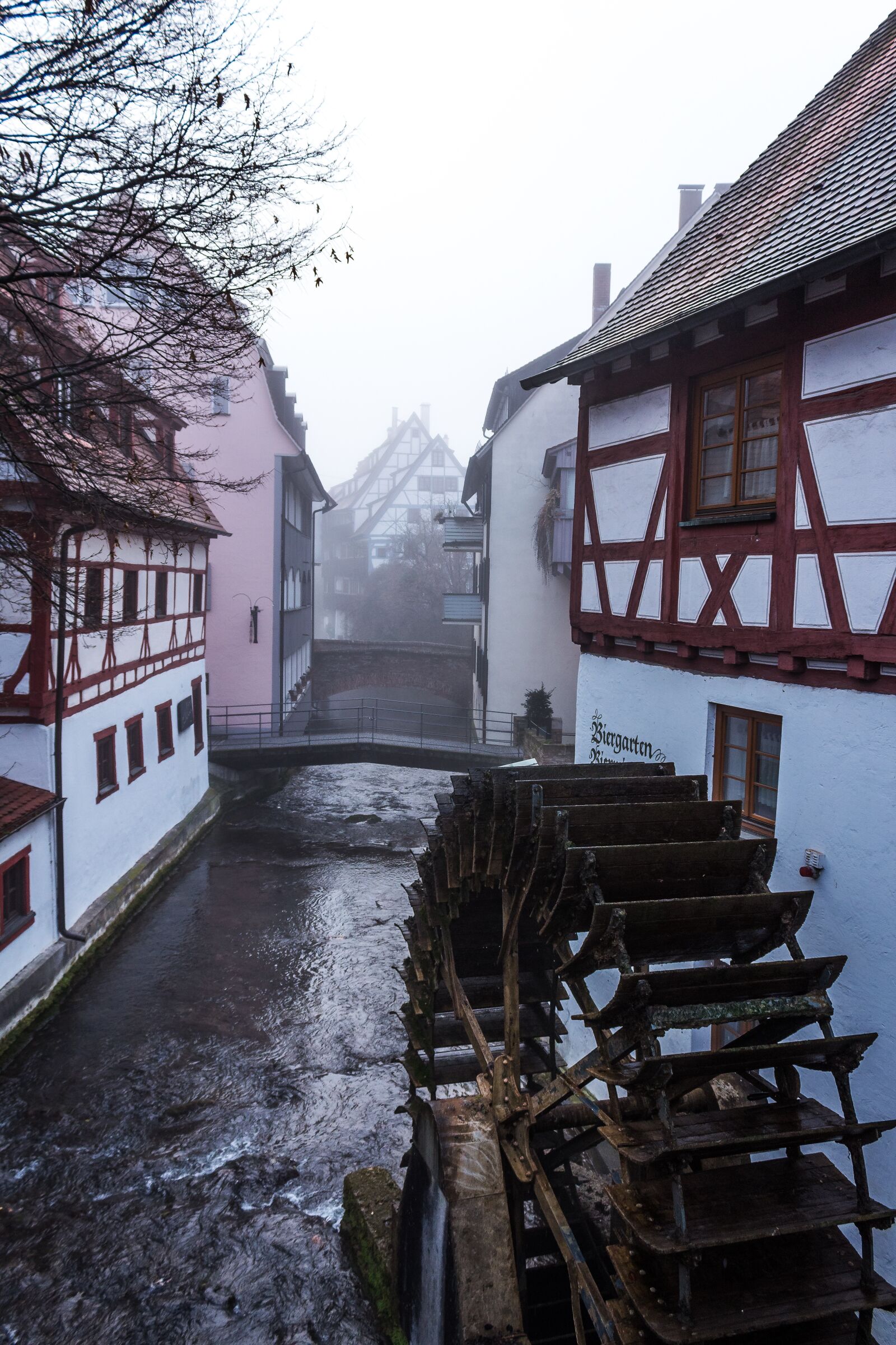 Canon EOS 1300D (EOS Rebel T6 / EOS Kiss X80) sample photo. Fog, mill wheel, wood photography