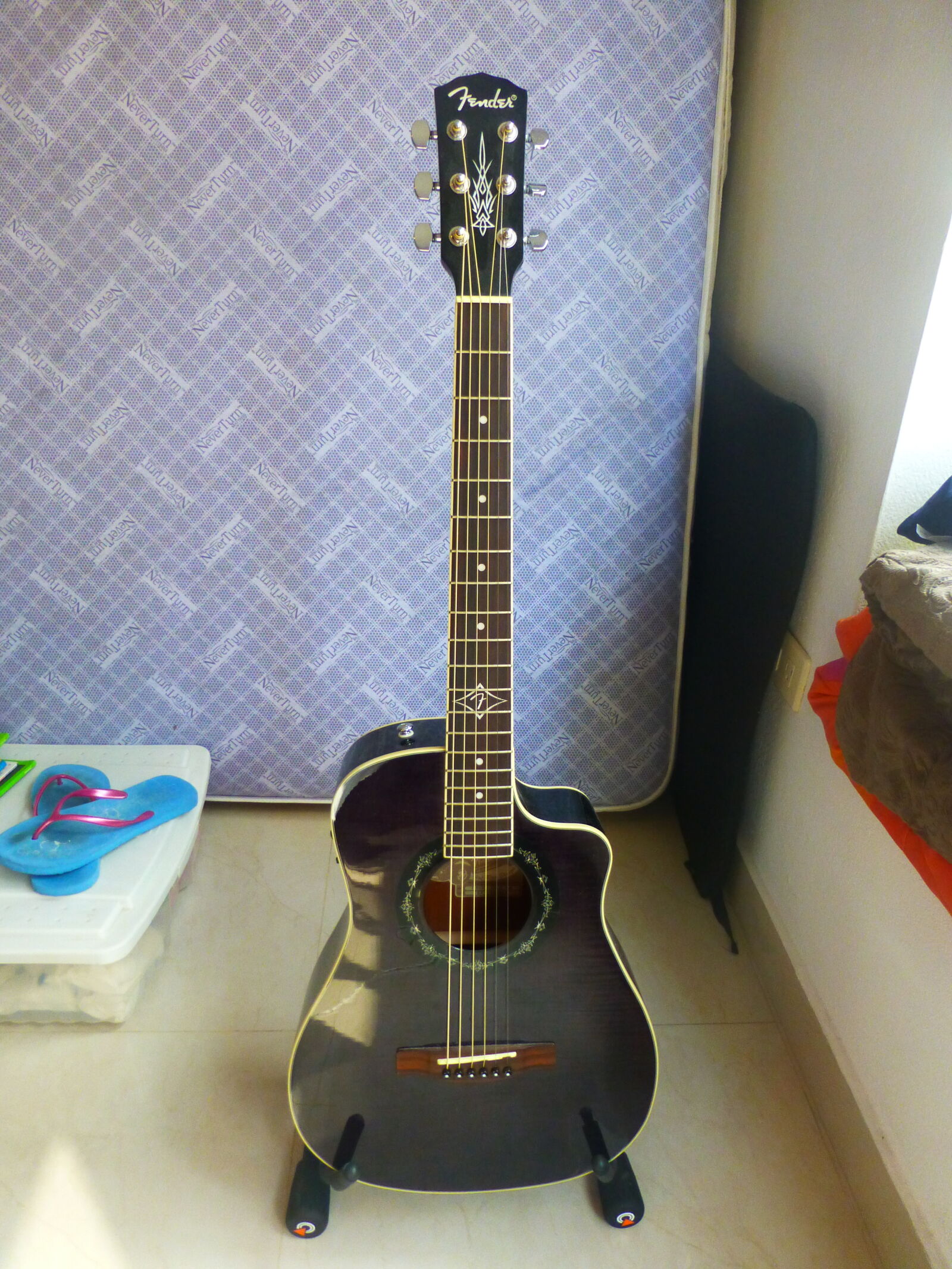 Panasonic Lumix DMC-ZS20 (Lumix DMC-TZ30) sample photo. Acoustic, guitar, bedroom, guitar photography