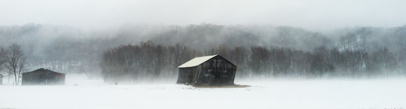 Apple iPhone 4 sample photo. Barn, winter, snow photography