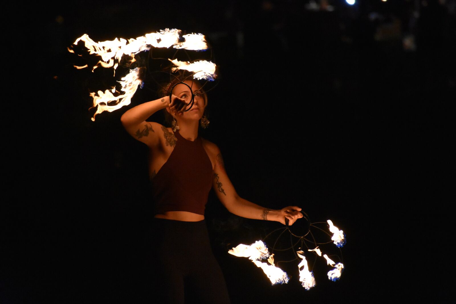 Nikon D3400 sample photo. Fire, performer, fire performer photography