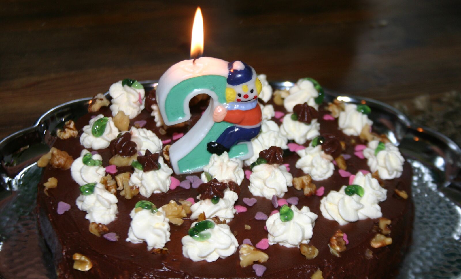 Canon EOS 300D (EOS Digital Rebel / EOS Kiss Digital) sample photo. Birthday cake, 2 years, chocolate photography