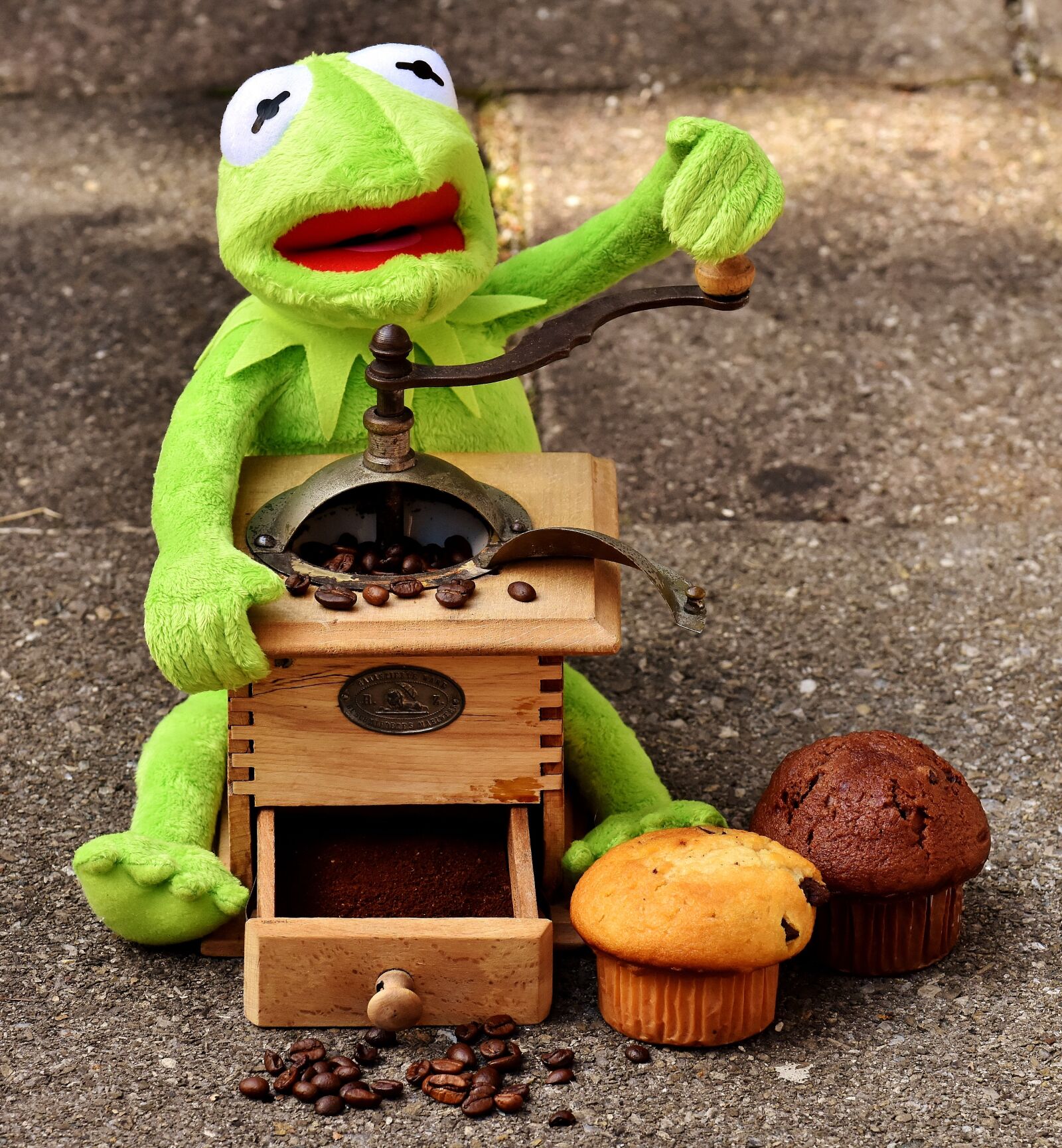 Nikon D7200 sample photo. Grinder, coffee beans, muffins photography