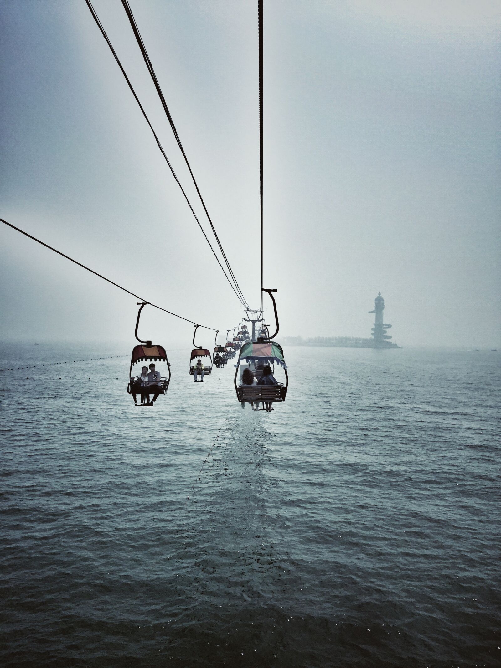 iPhone 6 Plus back camera 4.15mm f/2.2 sample photo. Cable car, sea, qingdao photography
