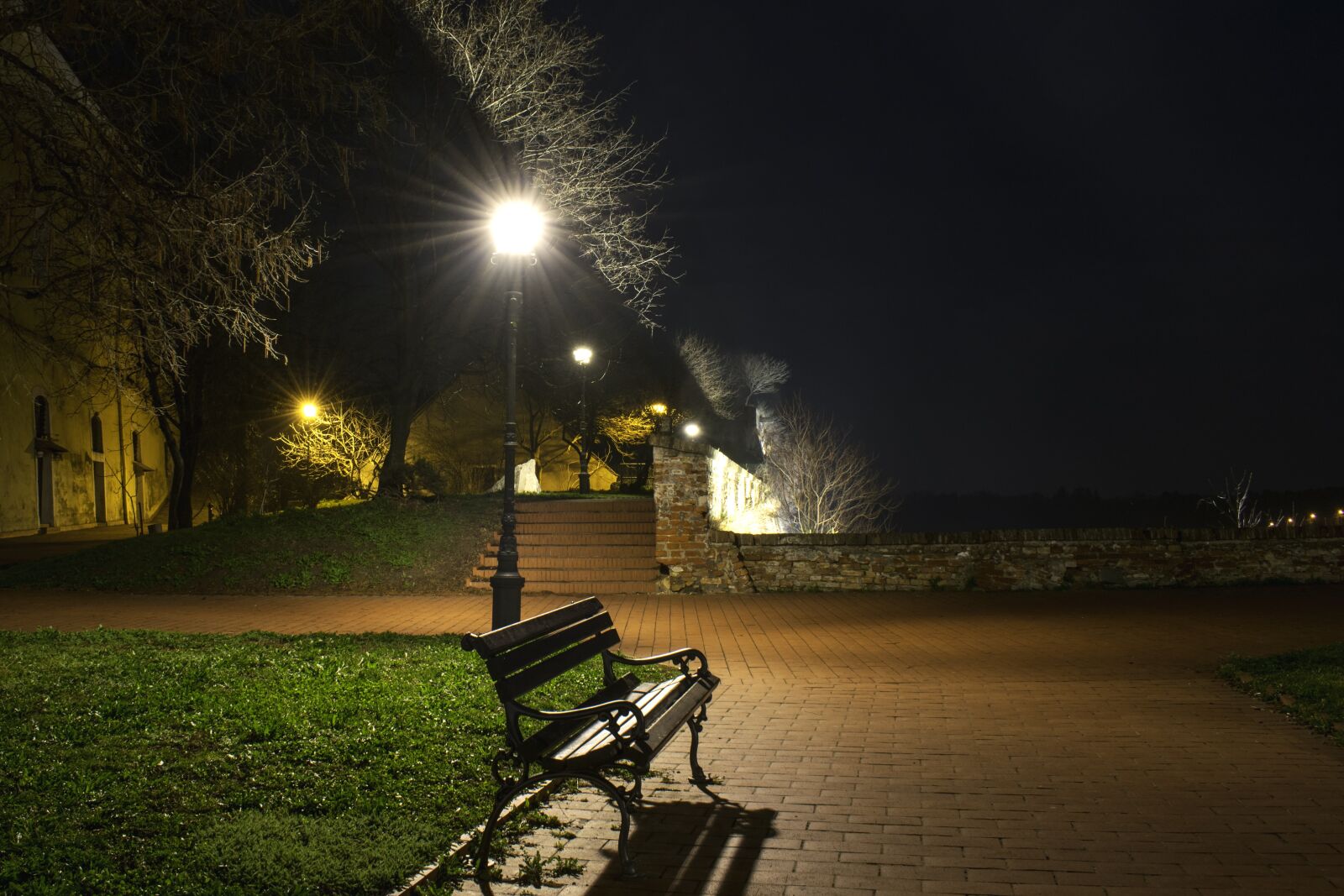 Nikon D3300 sample photo. Bench, light, dark photography