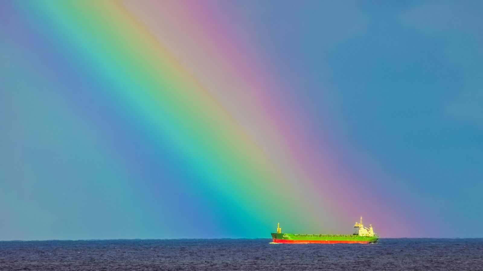 Nikon D3300 sample photo. Storm, rainbow, ship photography