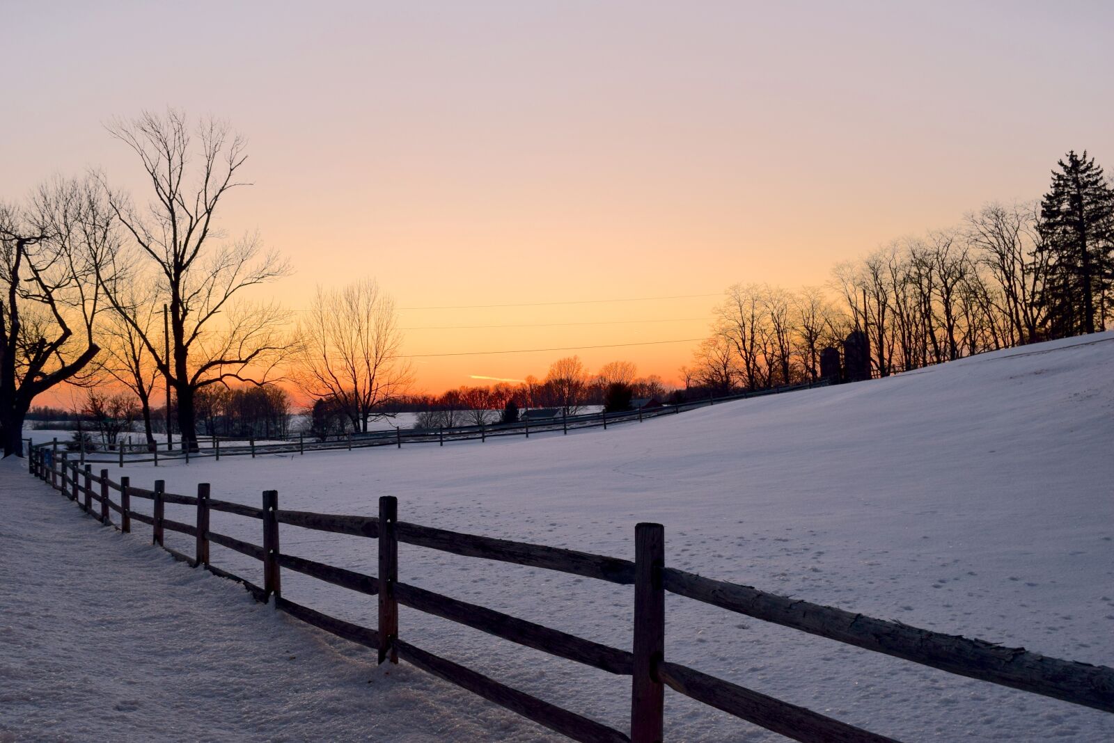 Nikon D3300 sample photo. Snow, fence, sunset photography