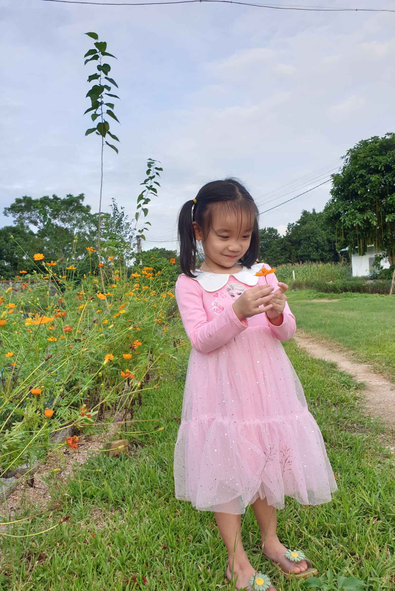 Samsung SM-N960F sample photo. Baby girl, flower, lovely photography