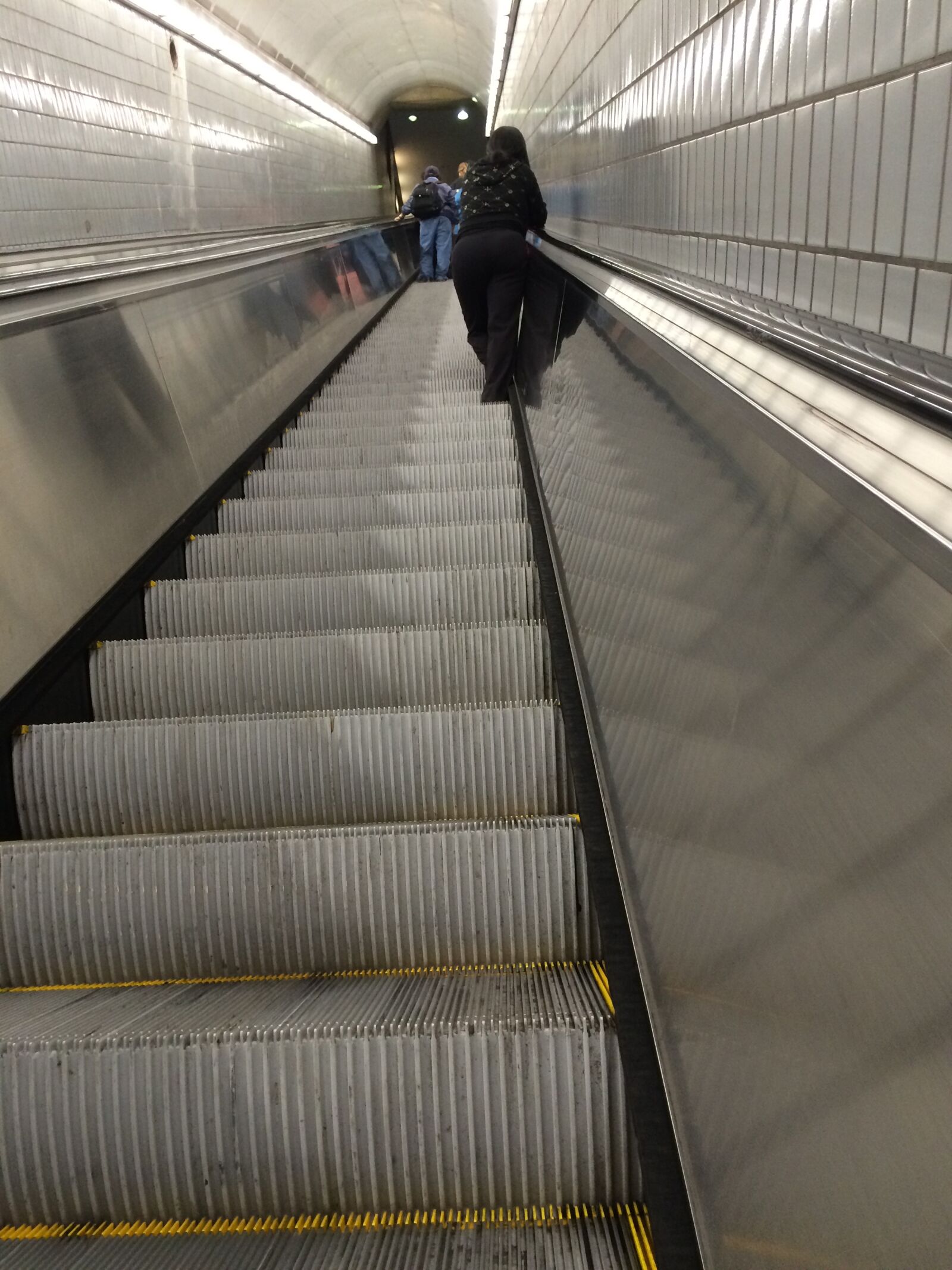iPhone 5s back camera 4.12mm f/2.2 sample photo. Escalator, subway, metro photography