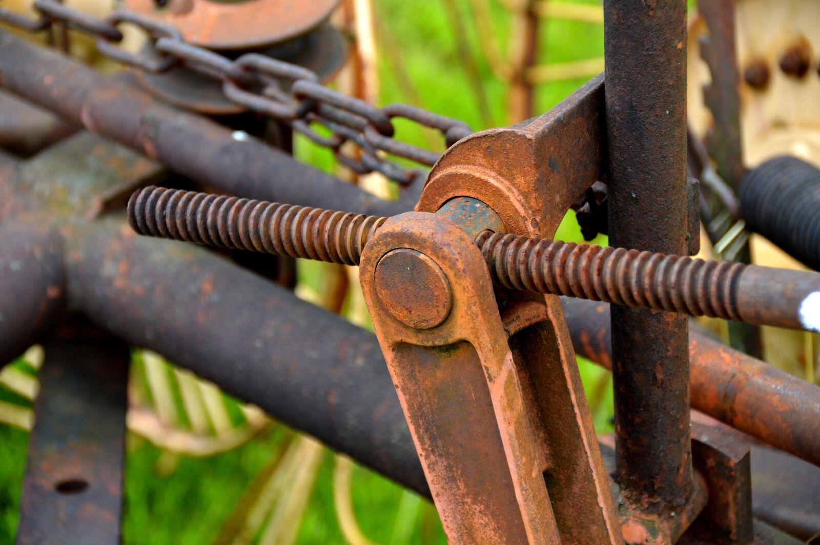 Nikon D3200 sample photo. Hay tedders, detail, agricultural photography