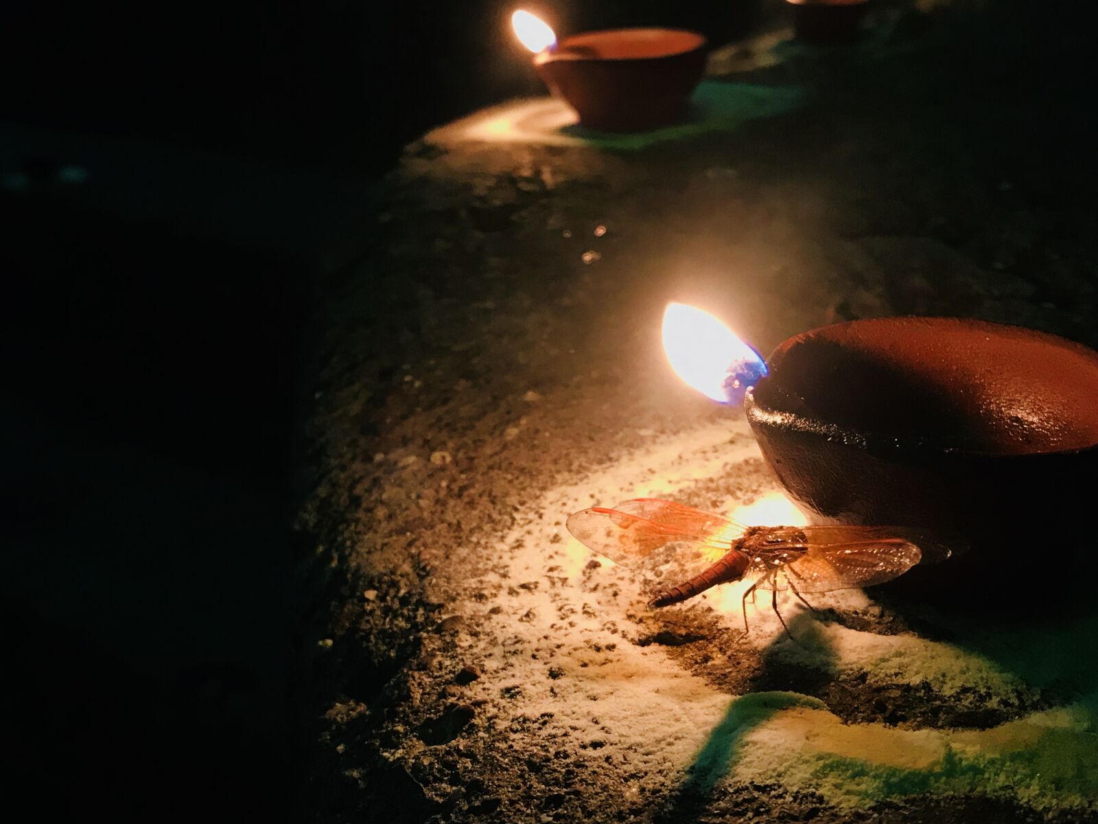 iPhone 7 Plus back dual camera 3.99mm f/1.8 sample photo. Diwali, diya, hindu photography