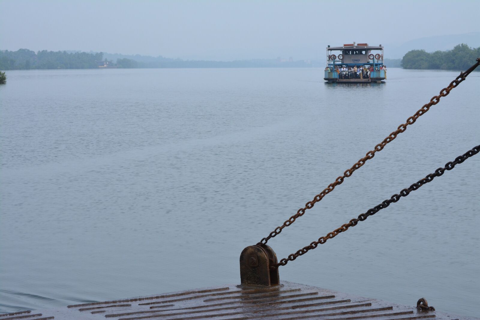 Nikon D5200 sample photo. Goa, ferry, rain photography