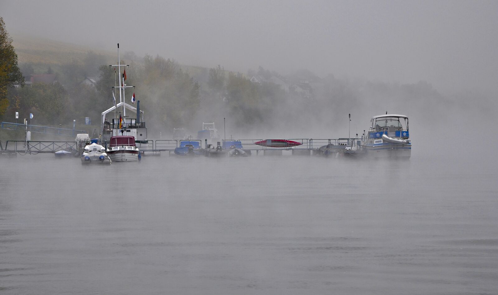 Nikon D90 sample photo. Rhine, fog, ship photography