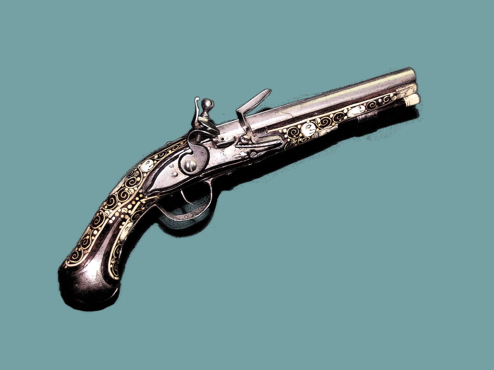 Canon PowerShot SX10 IS sample photo. Antique, pistol, antique firearm photography