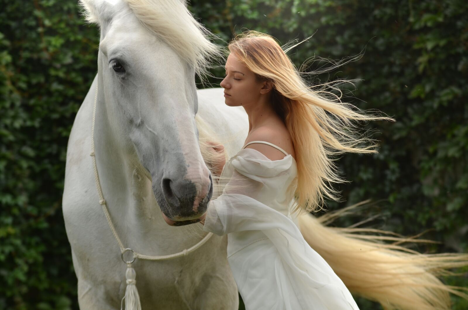 Nikon D5100 sample photo. Girl, daydreaming, horse photography