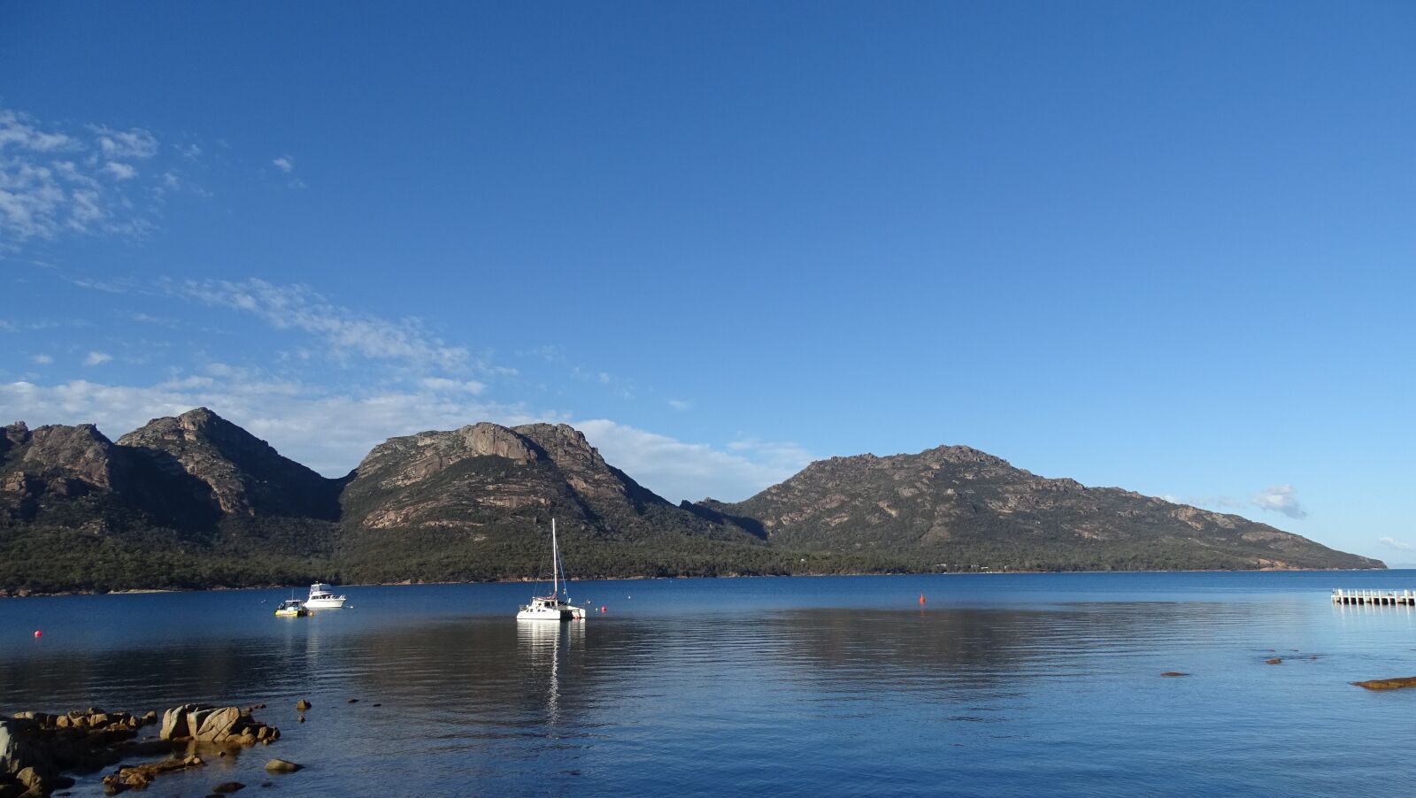 Sony Cyber-shot DSC-HX350 sample photo. Tasmania, boat, wineglass bay photography