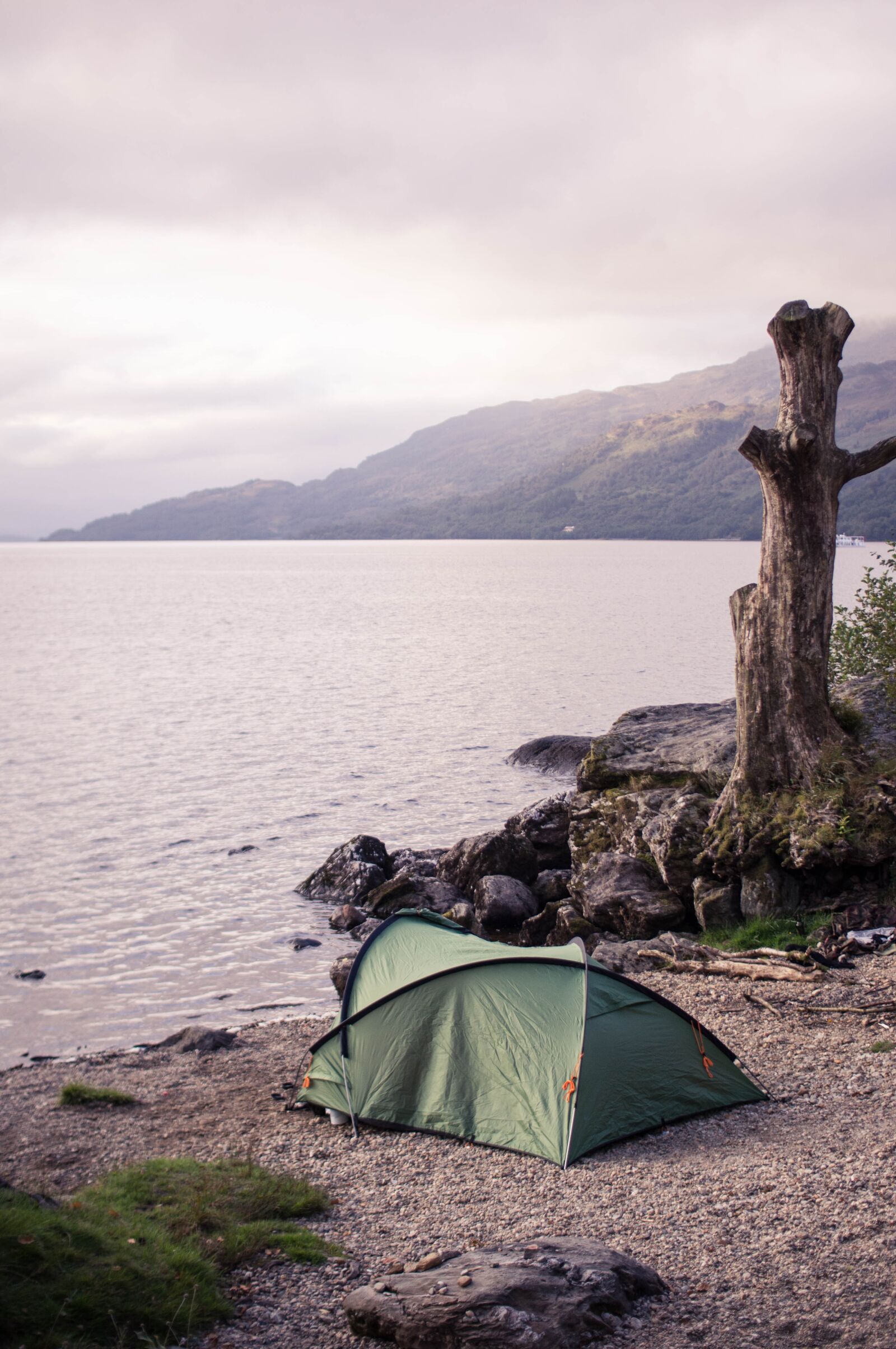 Sony SLT-A55 (SLT-A55V) sample photo. Camping, scotland, lake photography