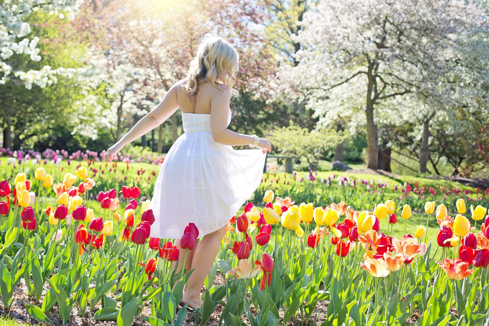 Canon EF 50mm F1.4 USM sample photo. Spring, tulips, pretty woman photography