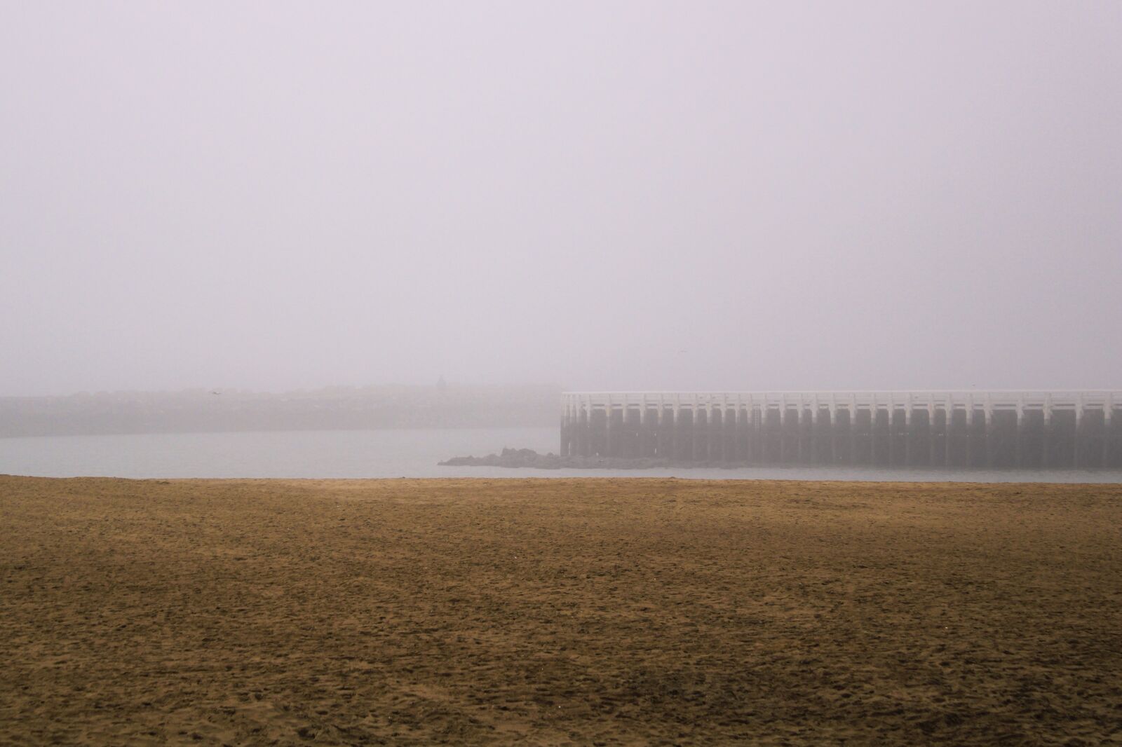 Canon EOS 2000D (EOS Rebel T7 / EOS Kiss X90 / EOS 1500D) sample photo. Fog, northsea, pier photography