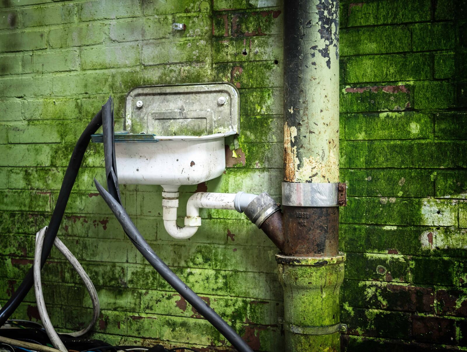 Nikon D3300 sample photo. Sink, sewage, wall, brick photography