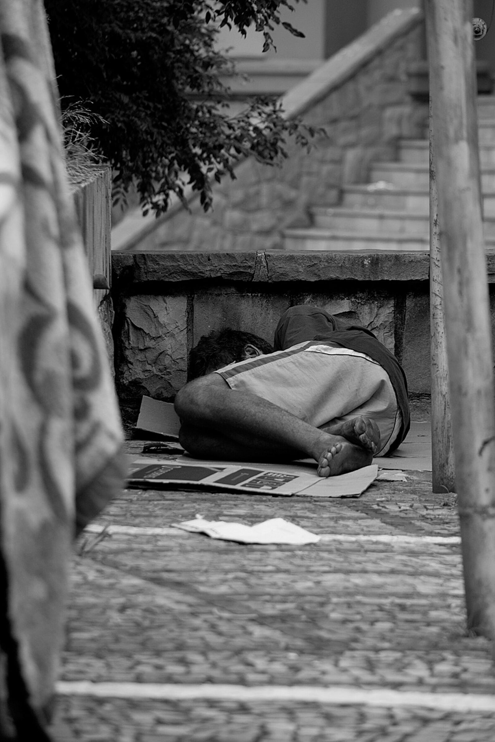 Nikon D5200 sample photo. Homeless man, sleep, man photography