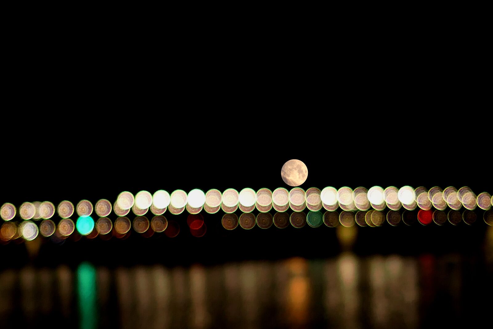 Panasonic Lumix DMC-LX10 (Lumix DMC-LX15) sample photo. Night, moon, bridge photography