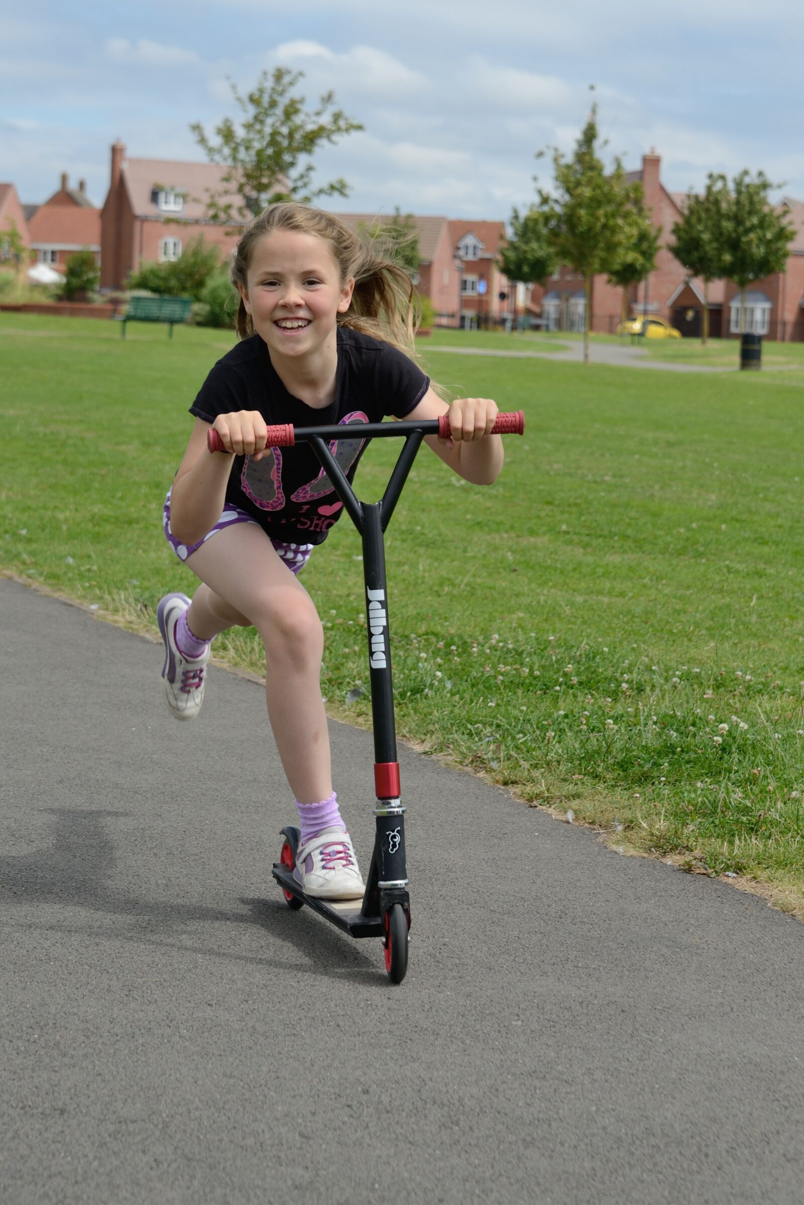 Nikon D800 sample photo. Young, girl, scooter photography