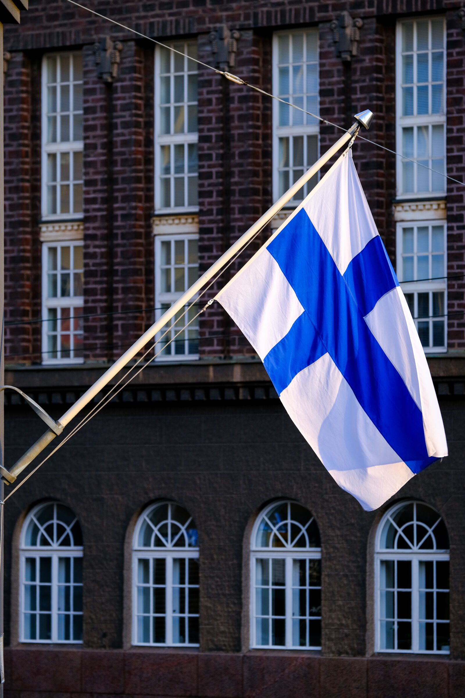 Fujifilm X-S10 sample photo. Finnish flag in the photography
