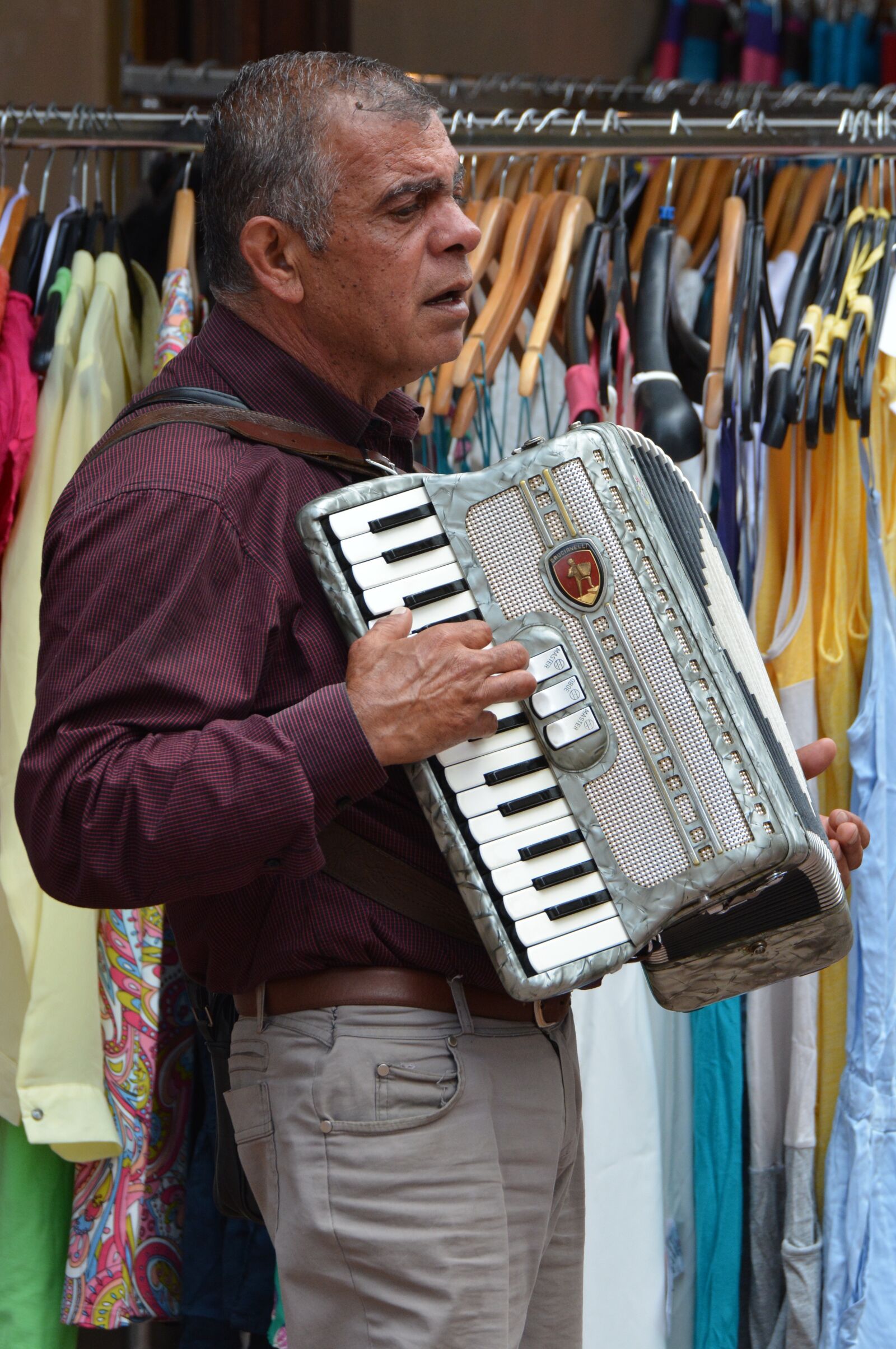 Nikon D5200 sample photo. Busker, musician, accordion photography