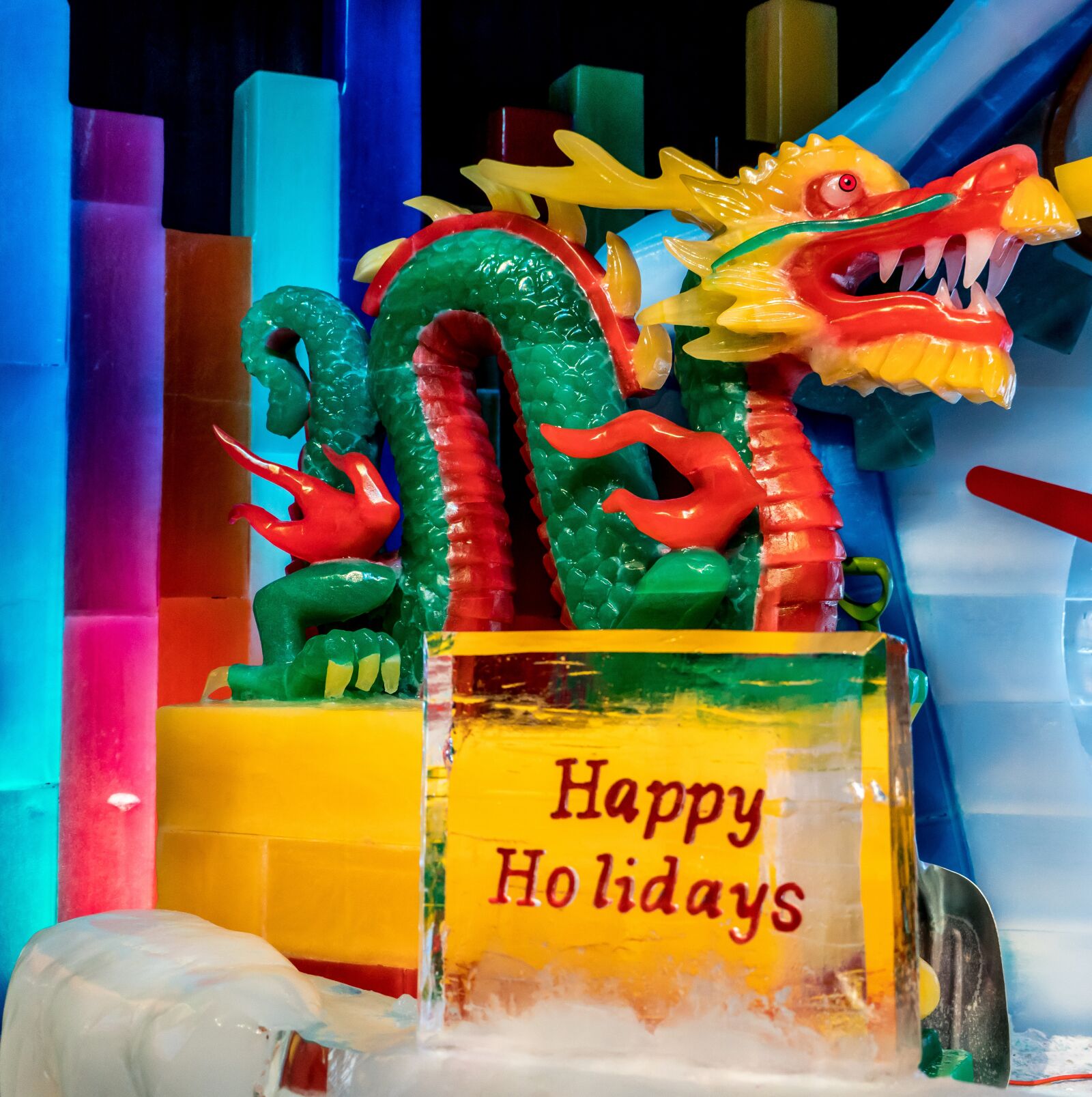 Sony a7R II sample photo. Ice sculptures, dragon, gaylord photography