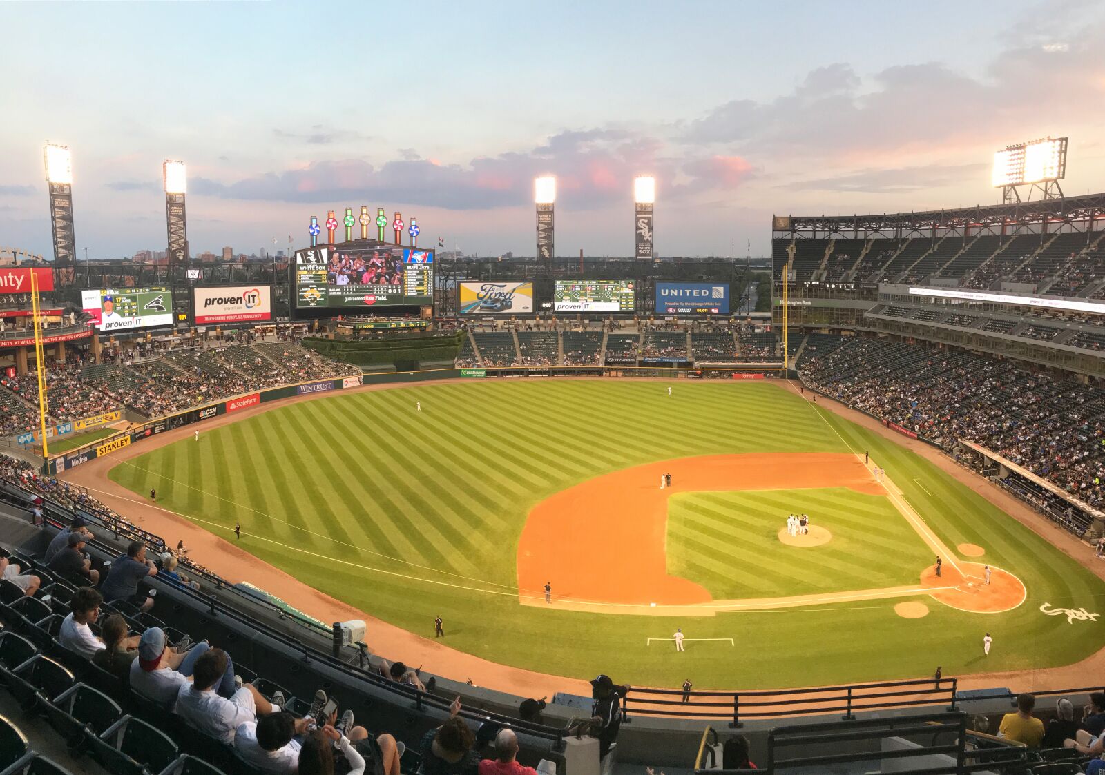 Apple iPhone 7 Plus + iPhone 7 Plus back camera 3.99mm f/1.8 sample photo. Baseball, chicago, stadium, white photography