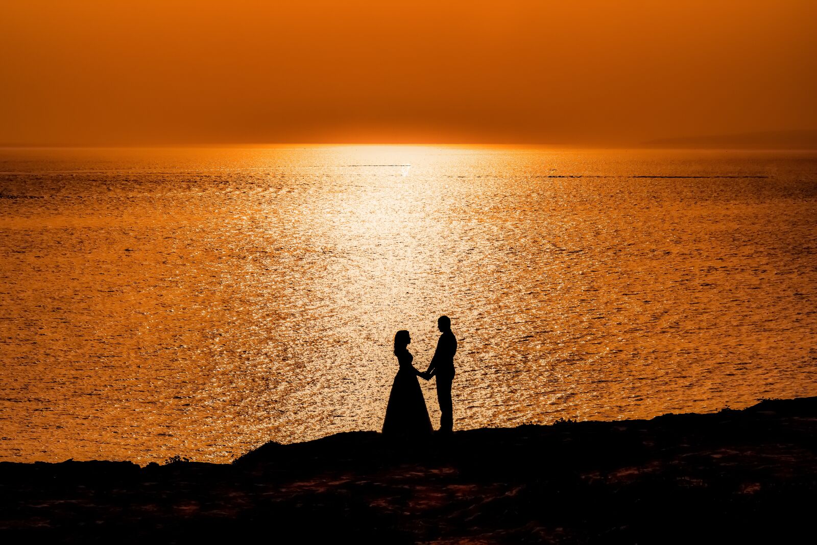 Nikon D3300 sample photo. Couple, sunset, sea photography