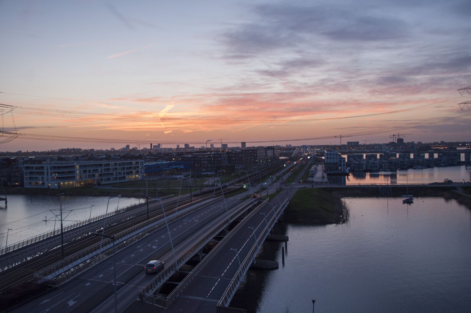 Nikon D5000 sample photo. Sunset, bridge, amsterdam photography