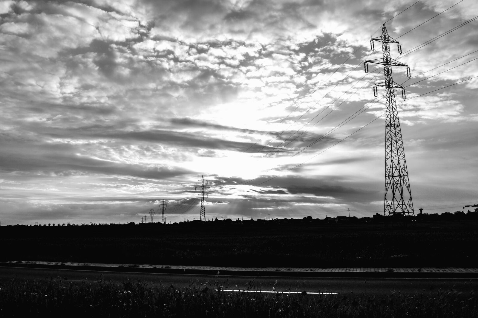 Nikon D3100 sample photo. Sky, steel, tower, wire photography