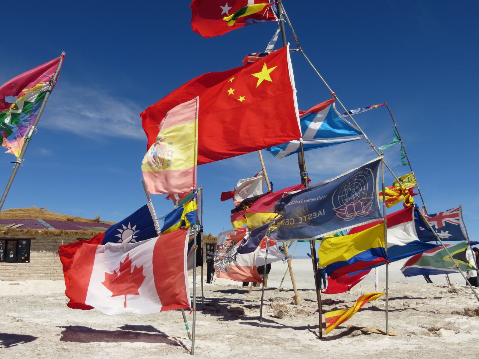 Canon PowerShot SX240 HS sample photo. Flags, world, uyuni photography