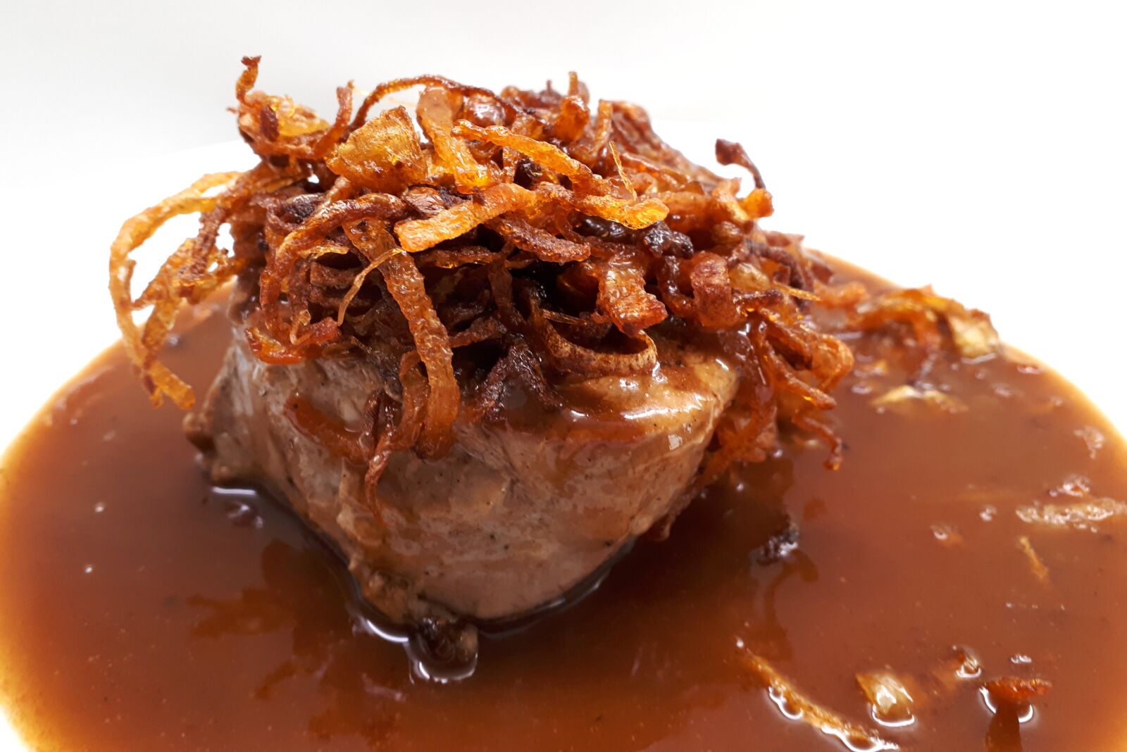 Samsung Galaxy A5(2017) sample photo. Fillet, pork tenderloin, onions photography