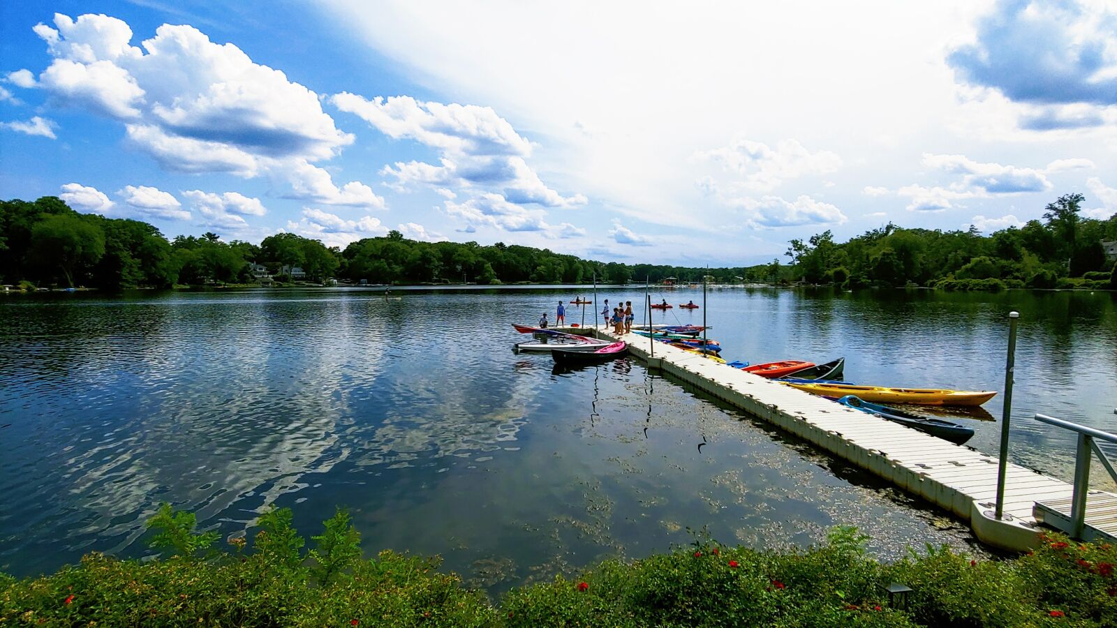 LG G7 THINQ sample photo. Pier, lake, water photography
