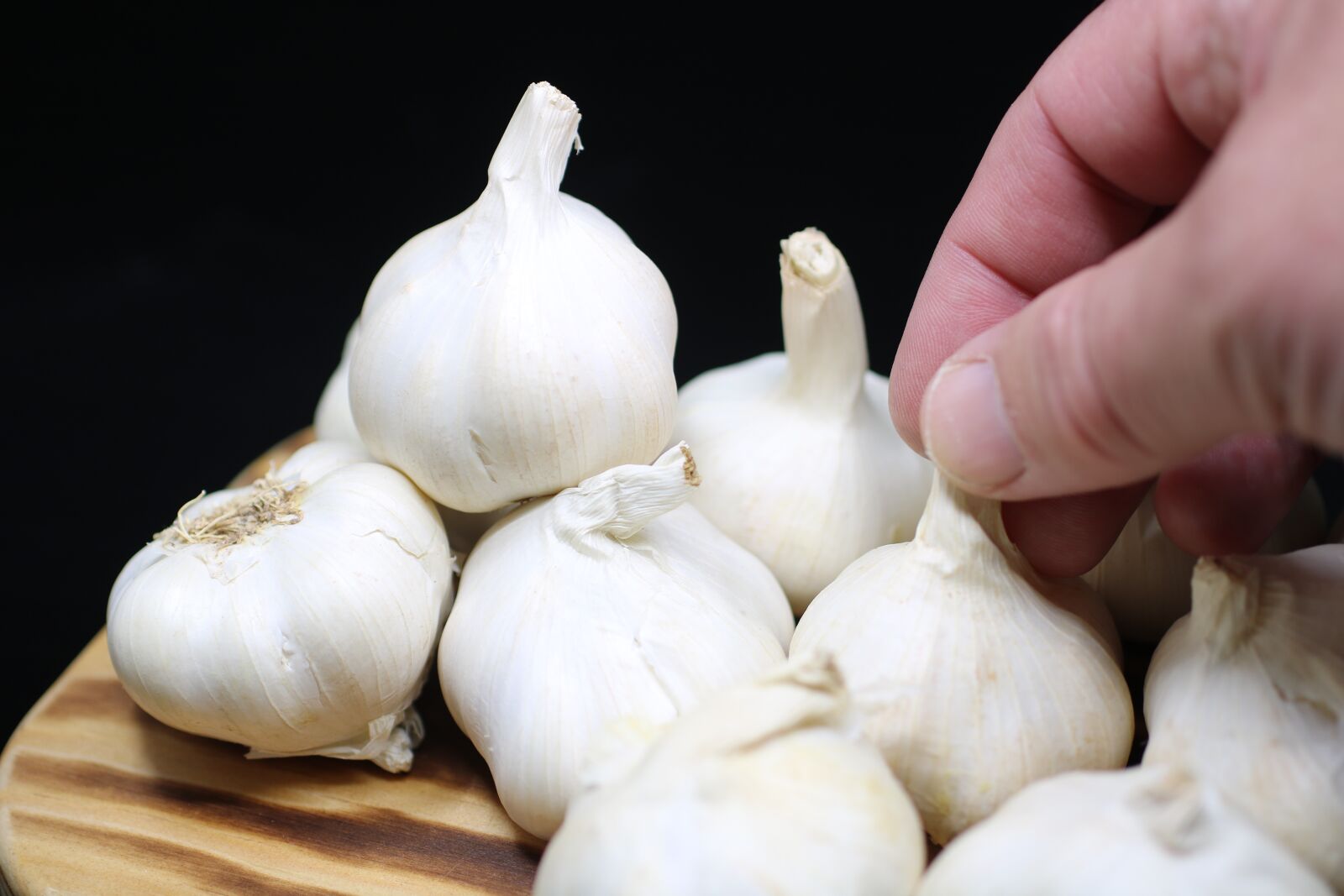 Canon EOS 750D (EOS Rebel T6i / EOS Kiss X8i) sample photo. Garlic, chopping board, white photography