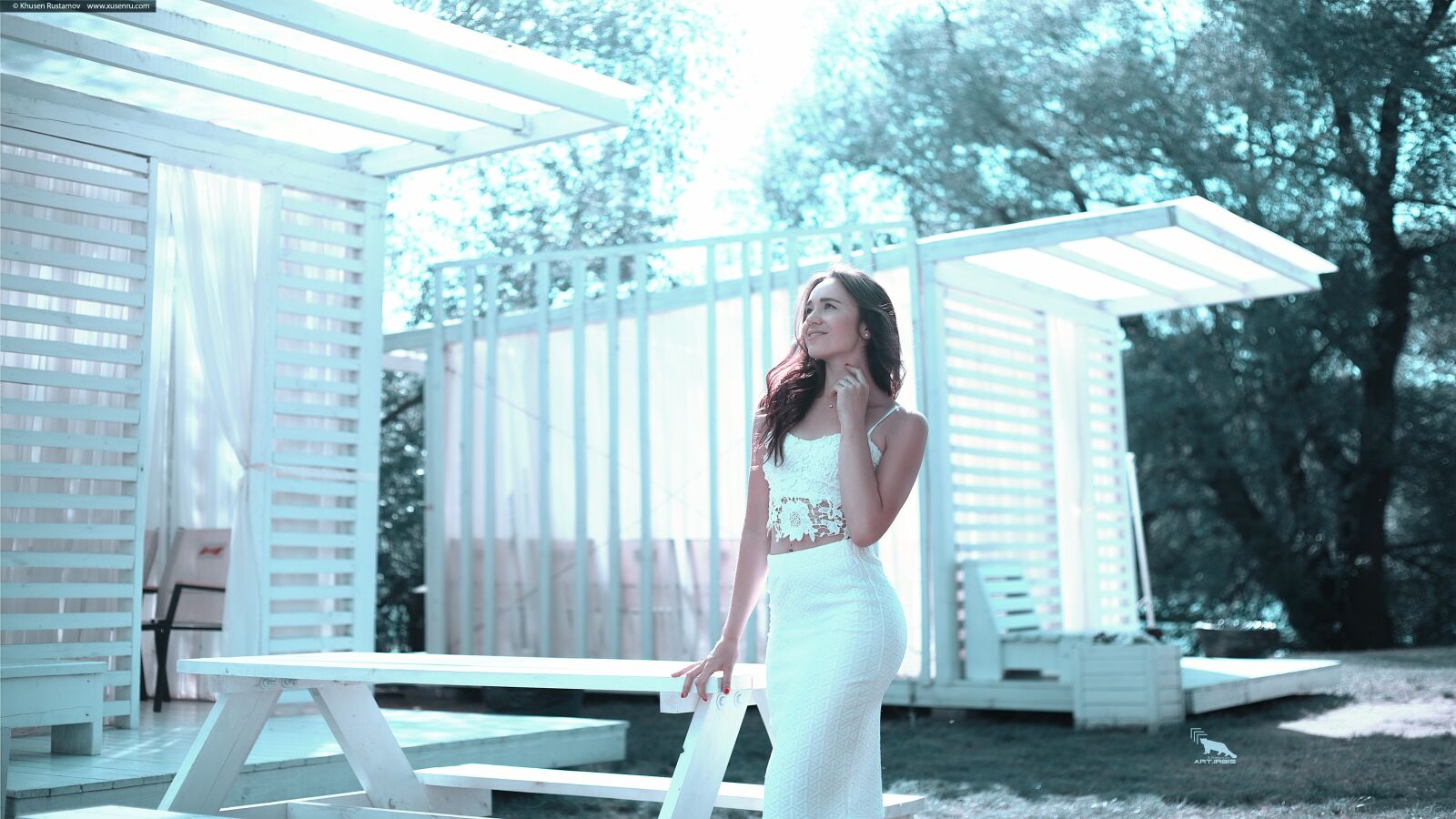 Canon EOS 5D Mark III sample photo. White skirt, summer 2017, girl photography