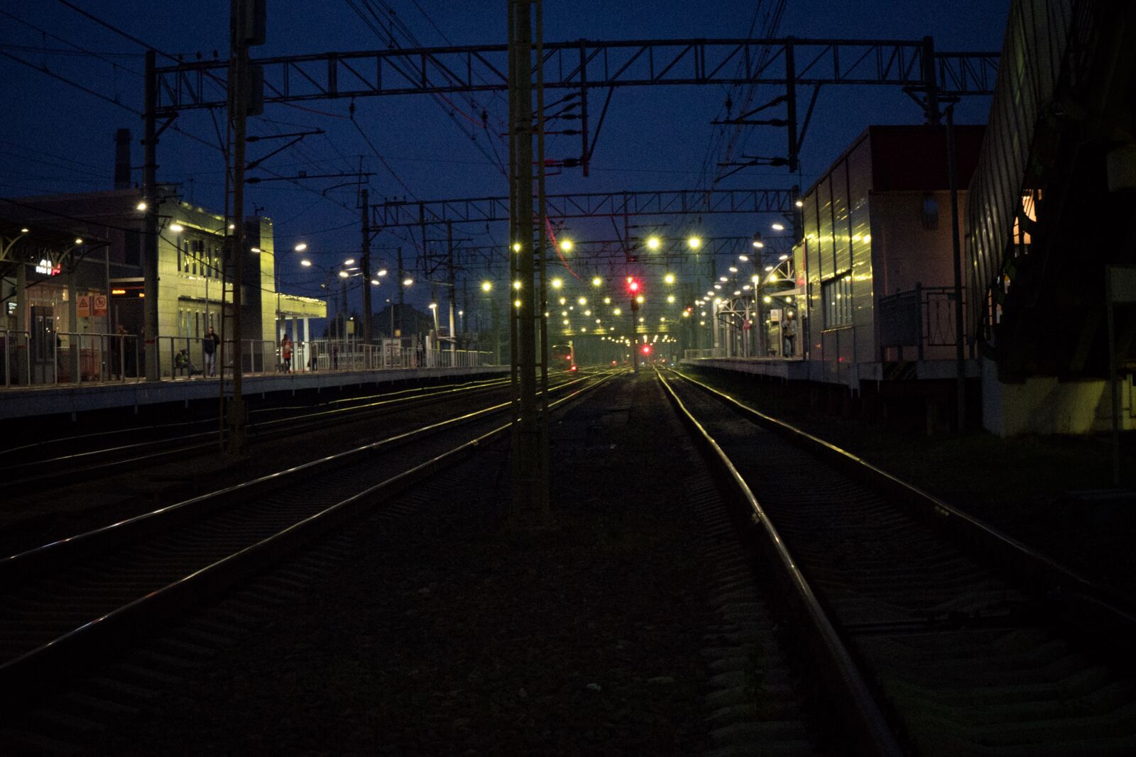 Sony a7 II sample photo. Night, lights, railway photography