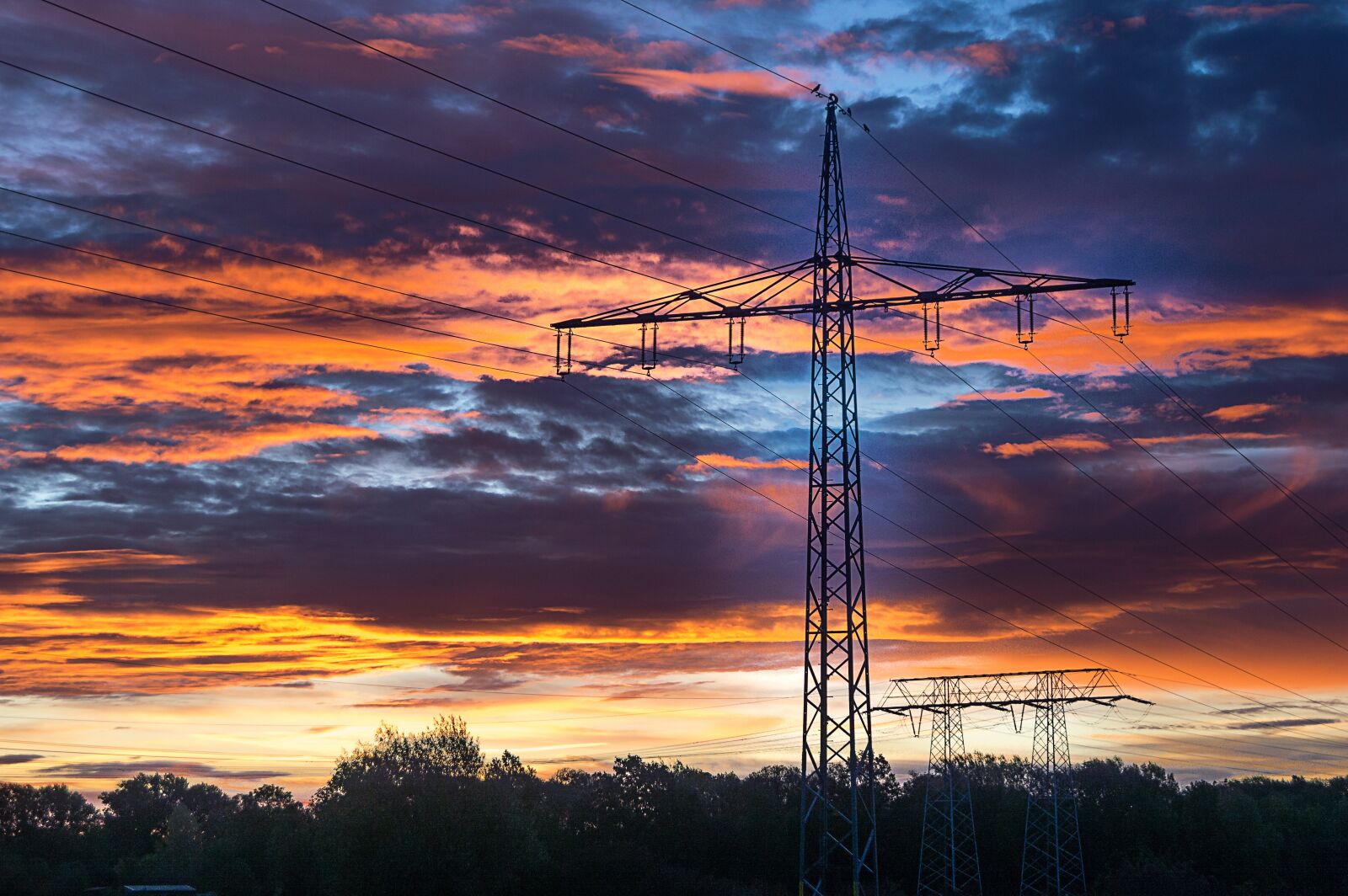 Nikon D3200 sample photo. Power poles, leipzig, blue photography