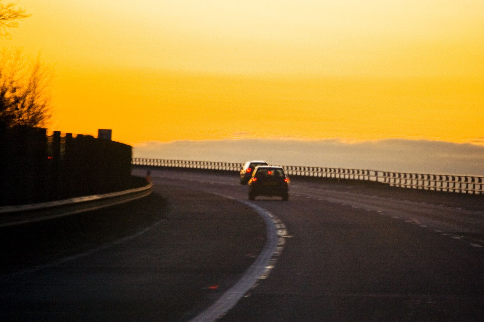 Nikon D40 sample photo. Road, sunset, motorway photography