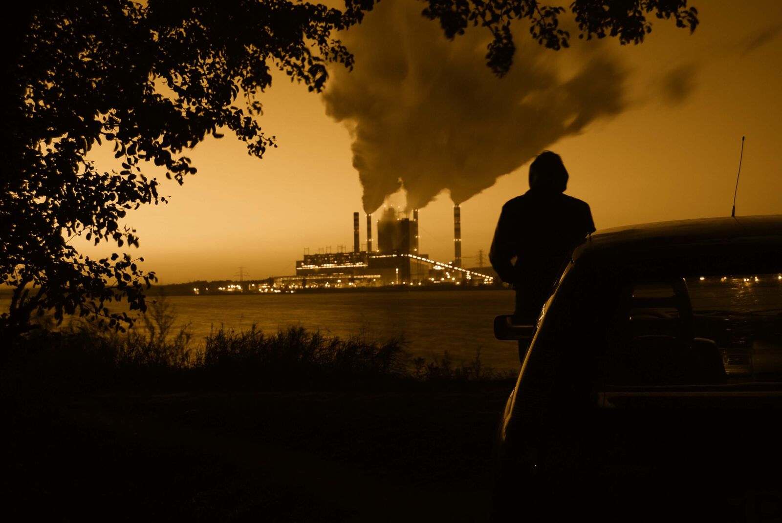 Nikon D60 sample photo. Power station, smoke, character photography