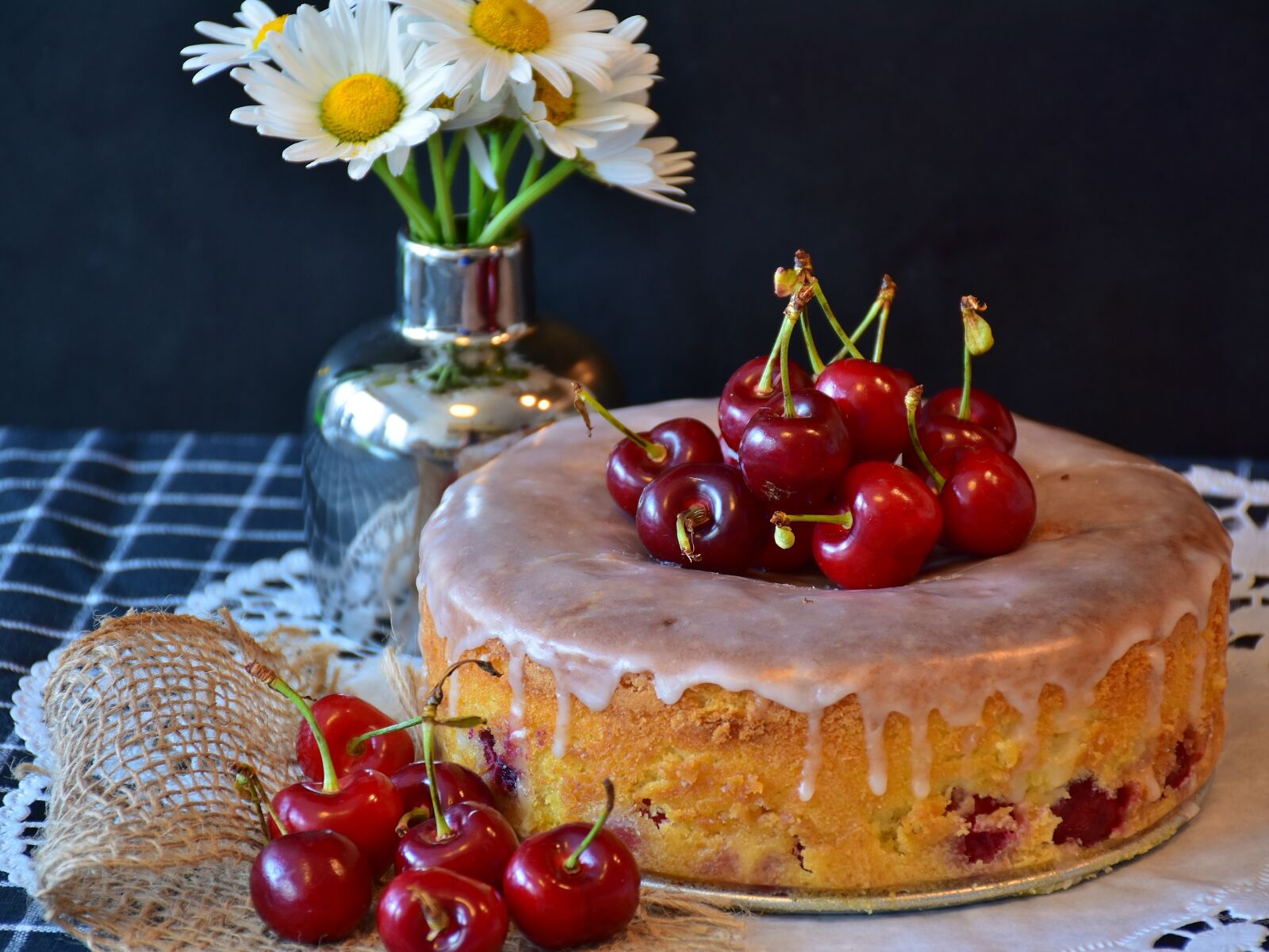 Nikon D7200 sample photo. Cherry pie, cake, cherries photography