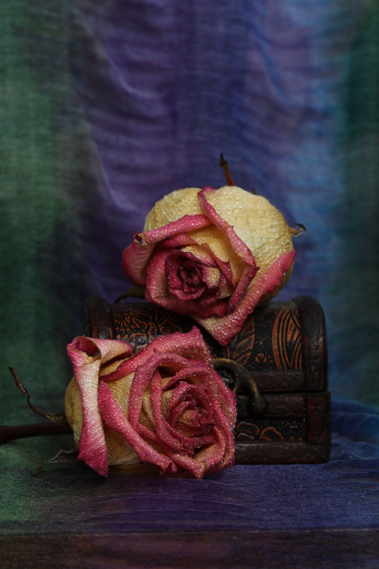Canon EOS 700D (EOS Rebel T5i / EOS Kiss X7i) + Canon EF 85mm F1.8 USM sample photo. Rose, jewelry box, flower photography