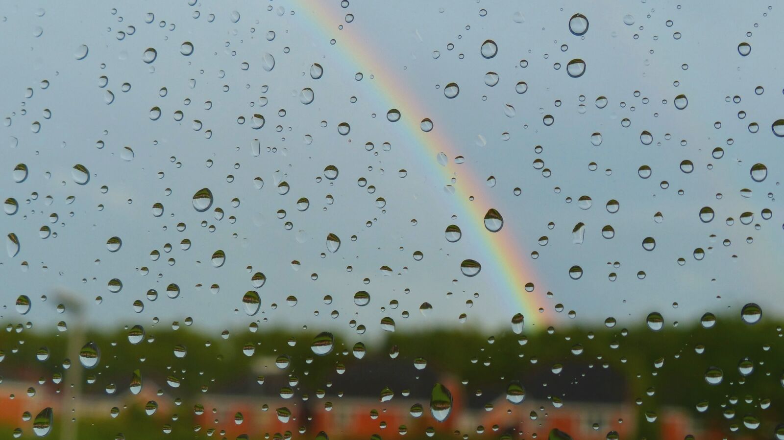 Panasonic Lumix DMC-FZ200 sample photo. Raindrops, rain, rainbow photography