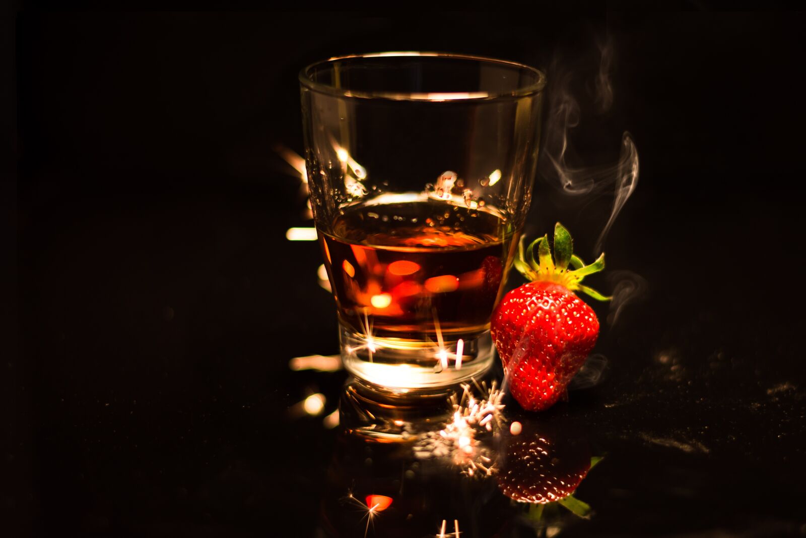 Nikon D7200 sample photo. Strawberry, rum, alcohol photography