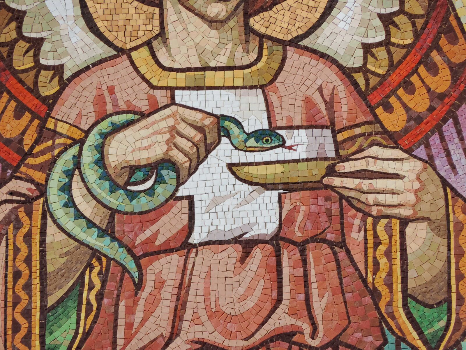 Nikon Coolpix P520 sample photo. Angel, mosaic, snake, art photography